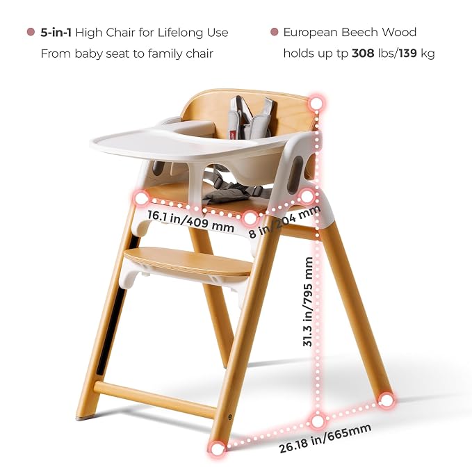 Momcozy DinerPal Wooden High Chair - Image 9