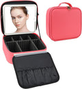 Travel Makeup Bag with LED Mirror Travel Makeup Organizer with 3 Lighted by Unknown