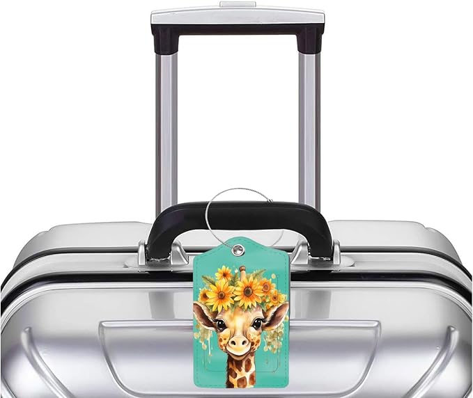 2 Pack Luggage Tag for Suitcase, Cute Unique Leather Bag Tags Identifiers - Image 5