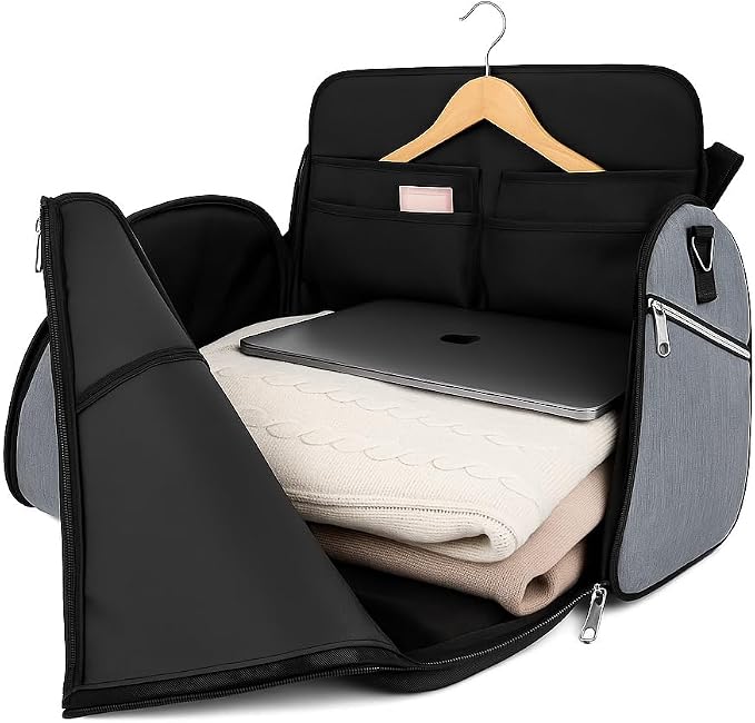 Convertible Garment Bag for Travel – 2 in 1 Carry On Duffel Suit Bag - Image 4