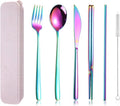 AARAINBOW 6 Pieces 18/8 Stainless Steel Flatware Set Portable Reusable Cutlery by AARAINBOW