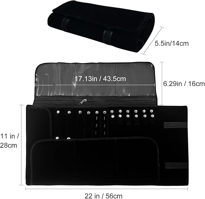 Velvet Travel Jewelry Case Roll Bag Organizer - Image 6