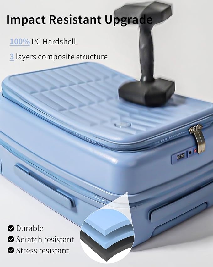 aji Expandable Top Open 26 Inch Checked Luggage - Image 6