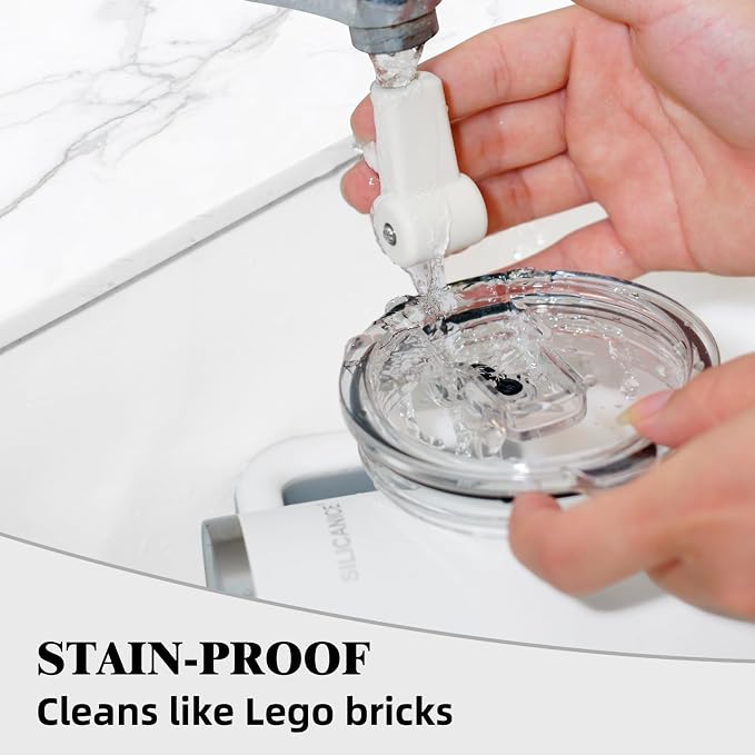 White 20oz Tumbler with Patented Easy-Clean Lid | Leakproof & No-Scrub Design - Image 5