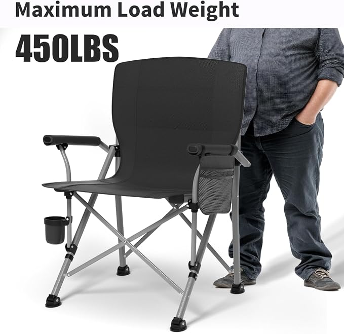 Oversized Camping Chair for Adults Heavy Duty, Heavy Duty Lawn Chair - Image 4