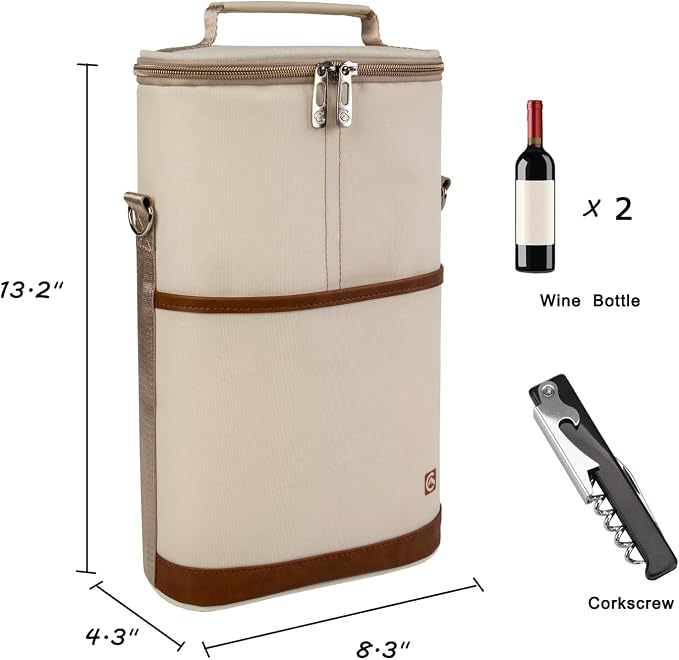 ALLCAMP 2 Bottle Wine Tote Carrier - Image 2
