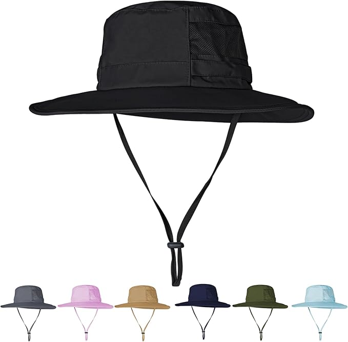 Sun Hat for Men/Women, UPF 50+ Fishing Hat, Waterproof Wide Brim Bucket Hat by Rosoz