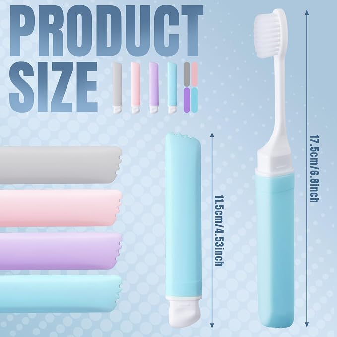 Patelai 4 Pieces Travel Toothbrush Set, Soft Bristle Mini Foldable Tooth Brush - Image 2