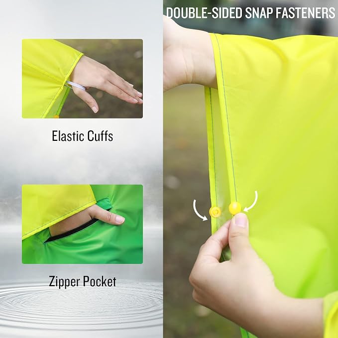 SaphiRose Rain Poncho Jacket Coat Hooded - Image 4
