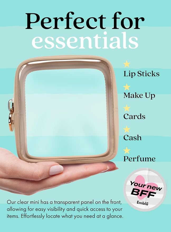 Clear Makeup Bag Zipper Pouch, Transparent Cosmetic Case Organizer, TSA - Image 3
