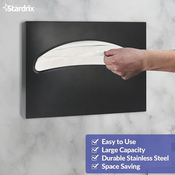 Stainless Steel Toilet Seat Cover Dispenser, Wall Mount Single or 1/2 Fold - Image 4