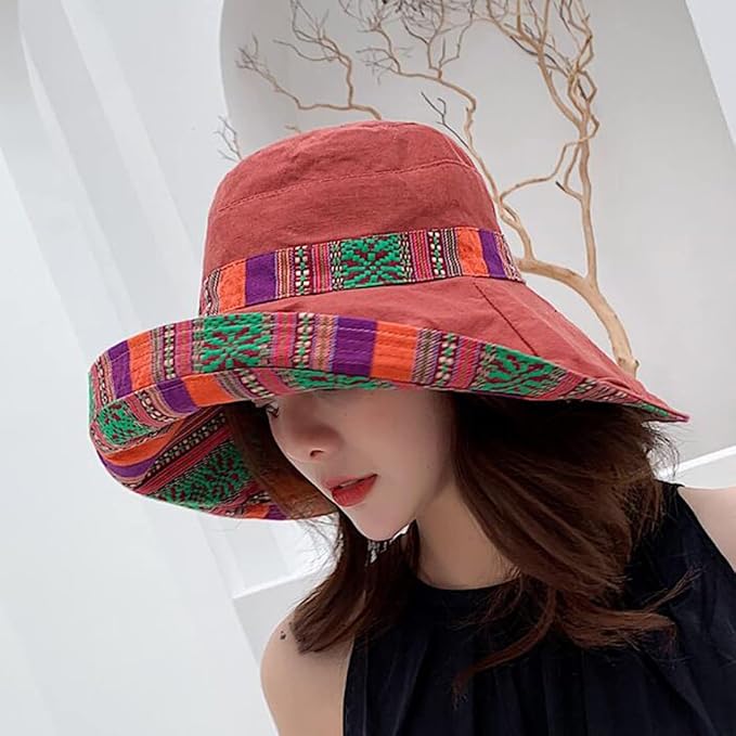 Women Wide Brim Sun Hats Metal Wired Edge Summer UV Protection Beach Fishing Hat - Image 6