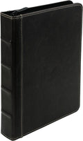 Samsill Vintage Leather Mini 3 Ring Zipper Binder, 1 Inch Round Ring Capacity by Samsill