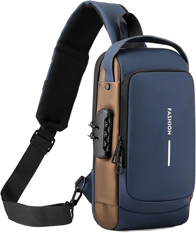 Sling Bag for Men Anti-theft USB Crossbody Shoulder Backpack Purse Waterproof by ISDULA