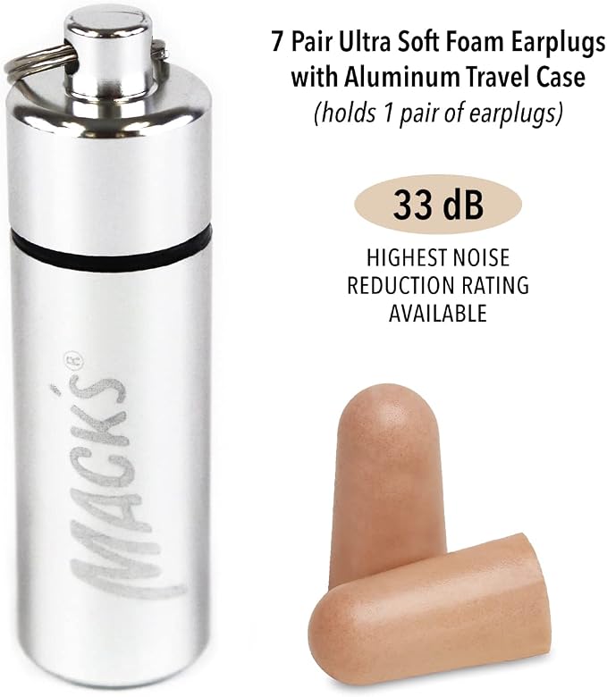 Mack’s Ultra Soft Foam Earplugs, 7 Pair + Case – 33 dB Highest NRR, Comfortable - Image 2
