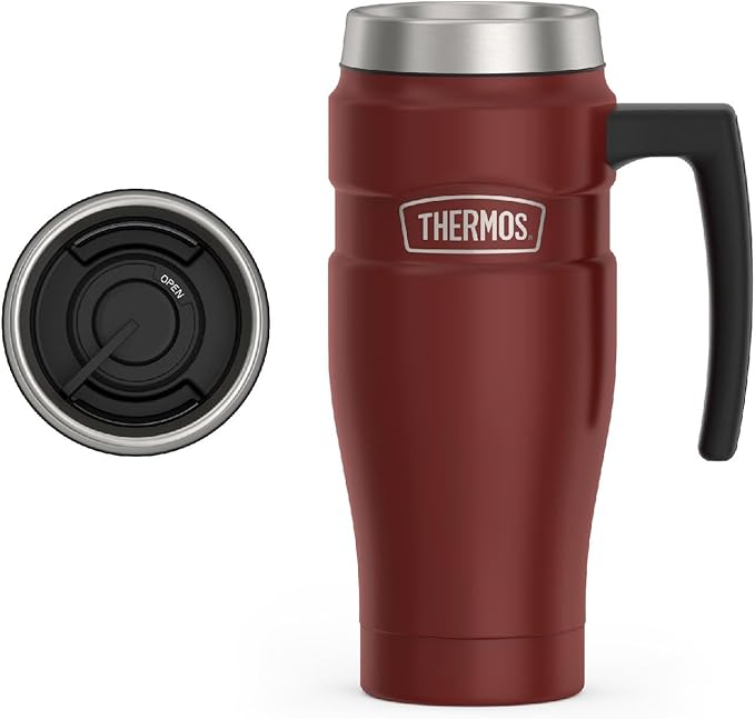 THERMOS Stainless King Vacuum-Insulated Travel Mug, 16 Ounce, Rustic Red by Thermos