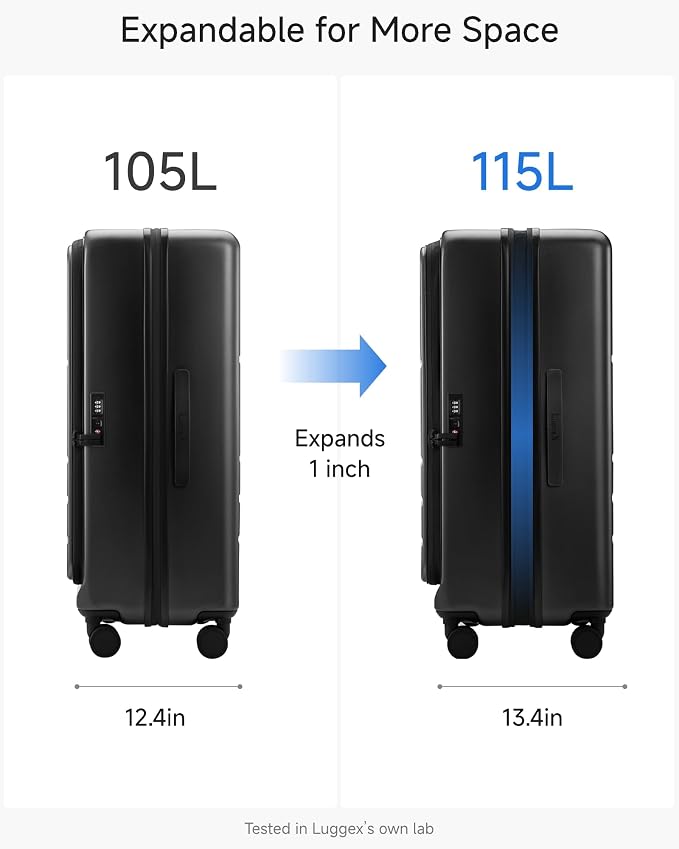 LUGGEX Checked Suitcase Top Opening, FLT Expandable Polycarbonate Hard Shell - Image 5
