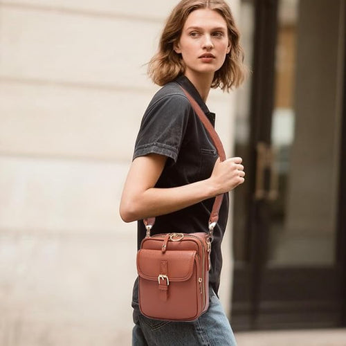 1060 Leather Crossbody Bags for Women Anti-Theft Vegan Purse - Image 2