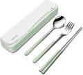 DEVICO Travel Utensils With Case, 18/8 Stainless Steel Camping Utensils by DEVICO