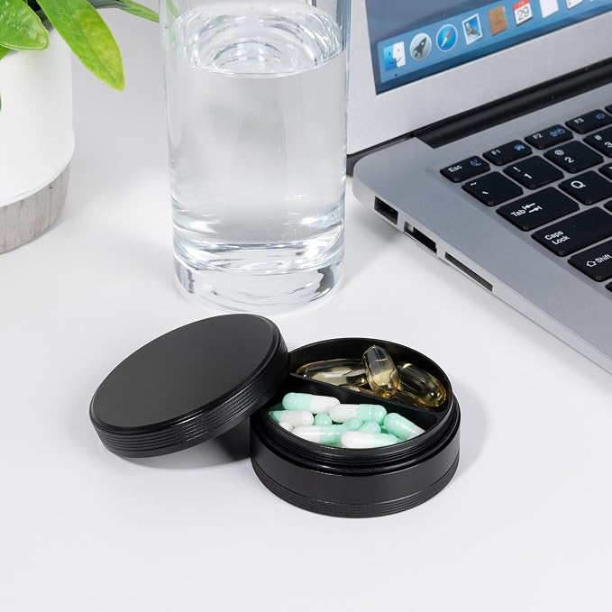 2 Compartment Metal Pill Box - Image 7