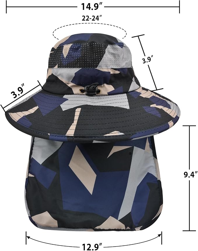 Sun Hats for Men Women Fishing Hat UPF 50+ Breathable Wide Brim Bucket Hats - Image 6