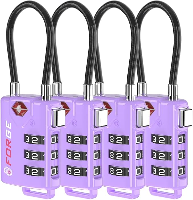 Forge TSA Approved Luggage Locks, Re-settable Combination by Forge