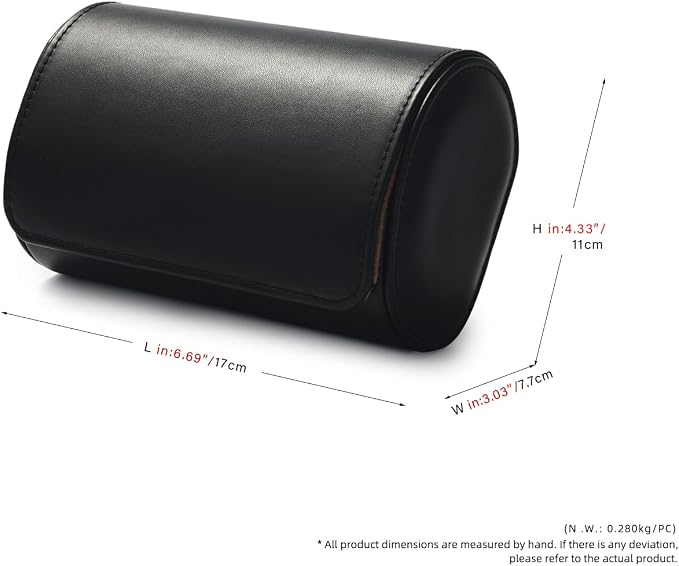 Oirlv Premium Leather Watch Roll Travel Case 2-Slot Watch Box - Image 8