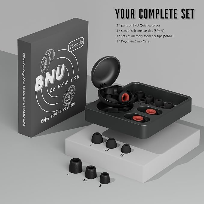 Concert Ear Plugs, 2 Pair BNU High Fidelity Noise Cancelling Earplugs Hearing - Image 6