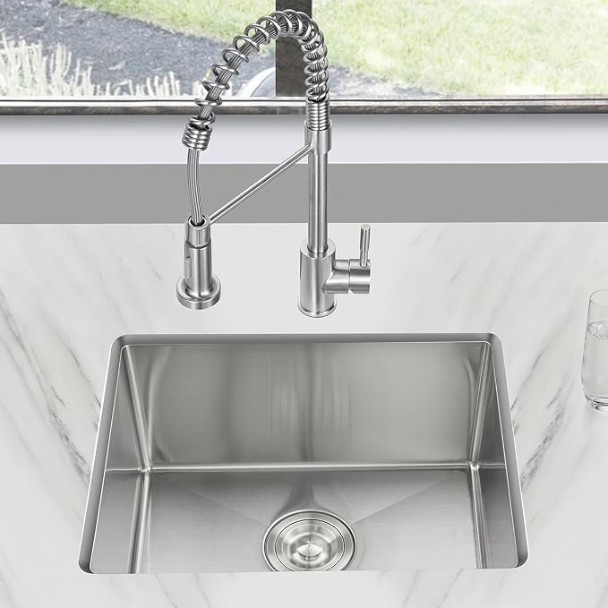 24 inch Undermount Kitchen Sink, 24 x 18 inch Single Bowl Stainless Steel - Image 8
