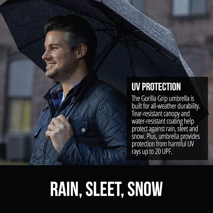 GORILLA GRIP Windproof Compact Stick Umbrella - Image 3