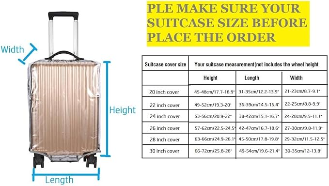Clear PVC Suitcase Cover Protectors- Thickened Waterproof Luggage Covers - Image 6