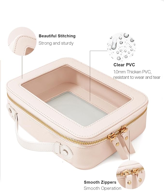 Clear Makeup Bag Small, TSA Approved Portable Toiletry Bag - Image 4
