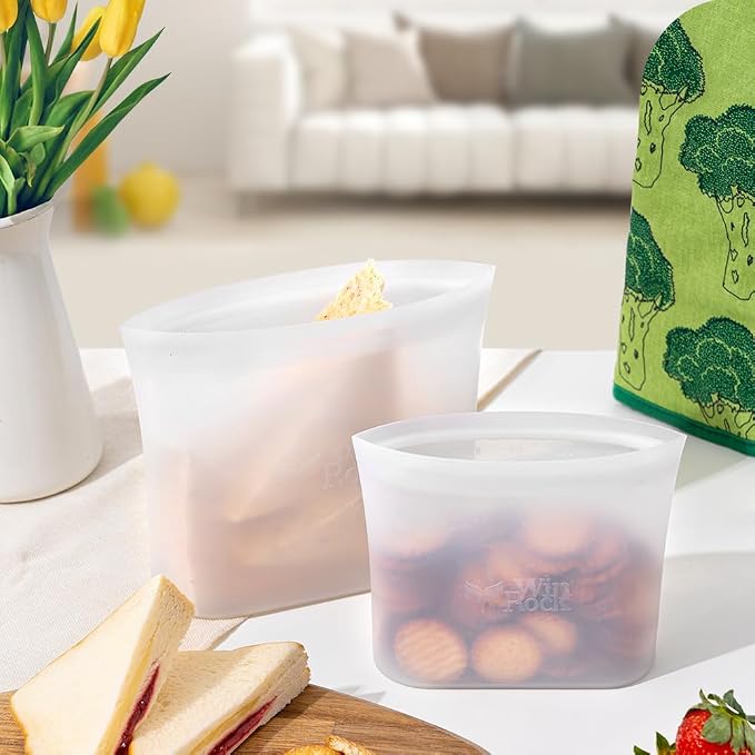 Reusable 100% Silicone Food Storage Bags, Sandwich Snack Bags New Generation - Image 5