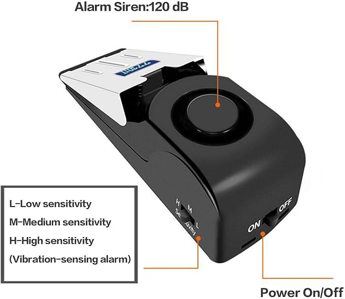 ZZRUI Door Stop Alarm with 120dB Siren, 4 Pack Portable Security Door Stopper - Image 4