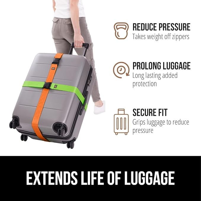 GORILLA GRIP Heavy Duty 8 Pack Adjustable Luggage Straps - Image 5