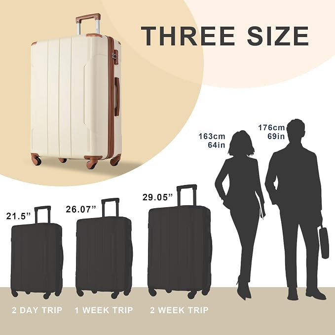 Merax Suitcases With Wheels Hardside Luggage Sets 3 Piece, Expandable And - Image 8