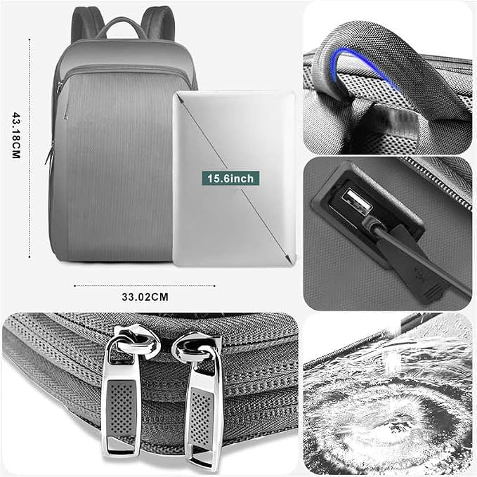ZINMARK Slim Expandable 15 15.6 16 Inch Laptop Backpack Anti Theft Travel - Image 4