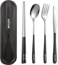Travel cutlery set, 18/8 stainless steel cutlery, Reusable utensils set by inkuleer