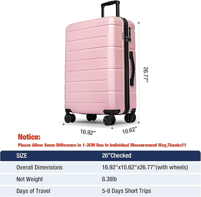 KYME 26 Inch Luggage TSA Approved Hardshell 26" Suitcases - Image 7