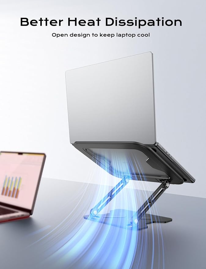 Adjustable Laptop Stand for Desk, Metal Foldable Laptop Riser, Portable Laptop - Image 6