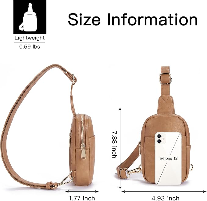 Telena Small Sling Bag for Women Leather Crossbody Fanny Packs Chest Bag for - Image 7