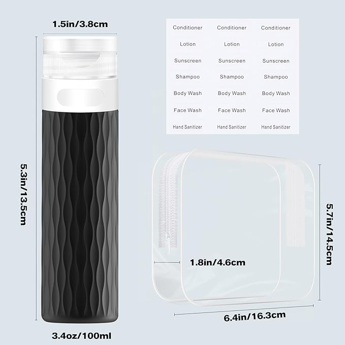 Travel Bottles for Toiletries, TSA Approved 3.4oz Travel Size Containers - Image 4