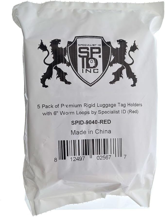 5 Pack - Premium Rigid Airline Luggage Tag Holders - Heavy Duty Hard Plastic - Image 8