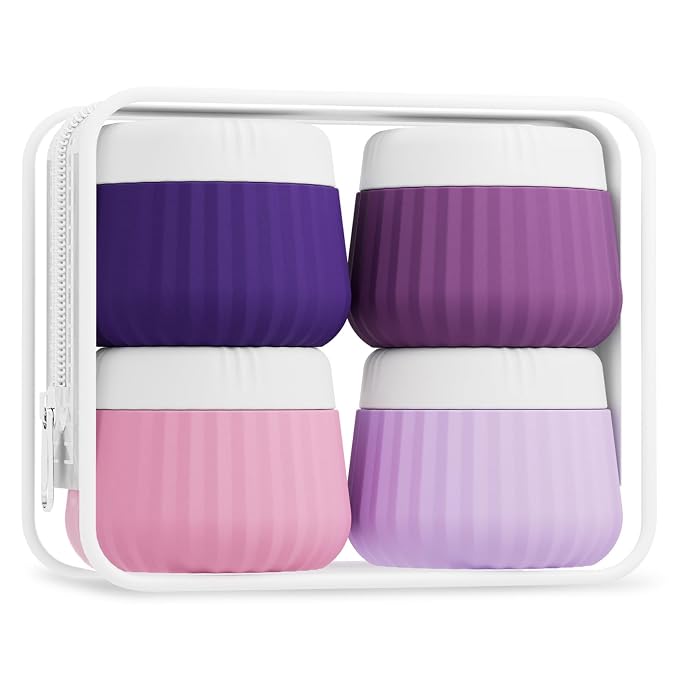Travel Containers for Toiletries 4 Pack, TSA Approved Travel Size Toiletries by Mrsdry