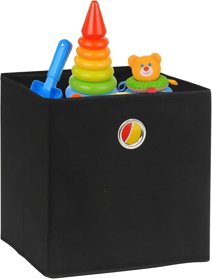 SIMPLE HOUSEWARE 11-Inch Collapsible Fabric Cube Storage Bin - Image 7
