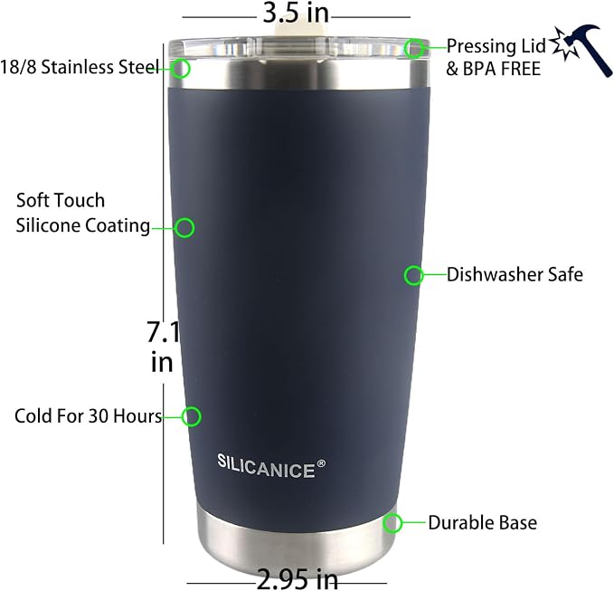Soft Blue 100% Leak Proof 20 oz Tumbler - Image 7