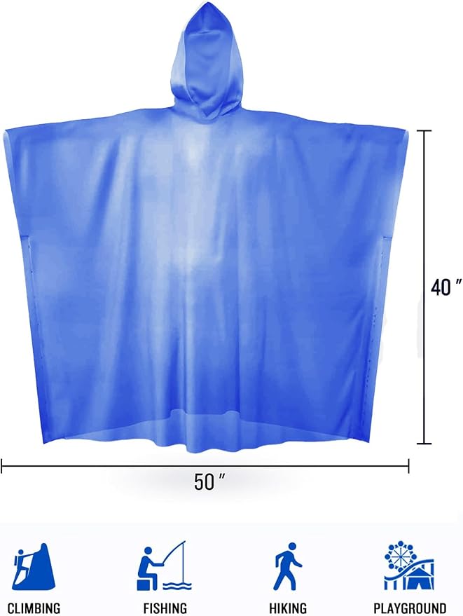 SaphiRose Disposable Rain Ponchos Emergency Clear Poncho - Image 4