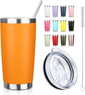 20oz Tumbler with Straw and Brush, Stainless Steel Vacuum Insulated tumbler by Unknown