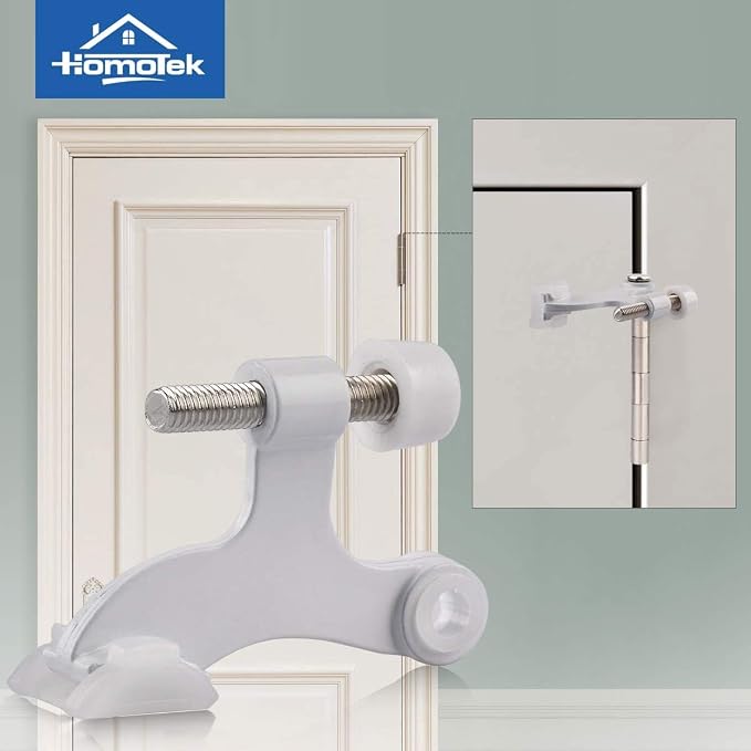 HOMOTEK 12 Pack Hinge Pin White Door Stopper, Adjustable Deluxe Heavy Duty Door - Image 6