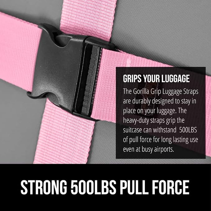 GORILLA GRIP Heavy Duty 8 Pack Adjustable Luggage Straps - Image 3